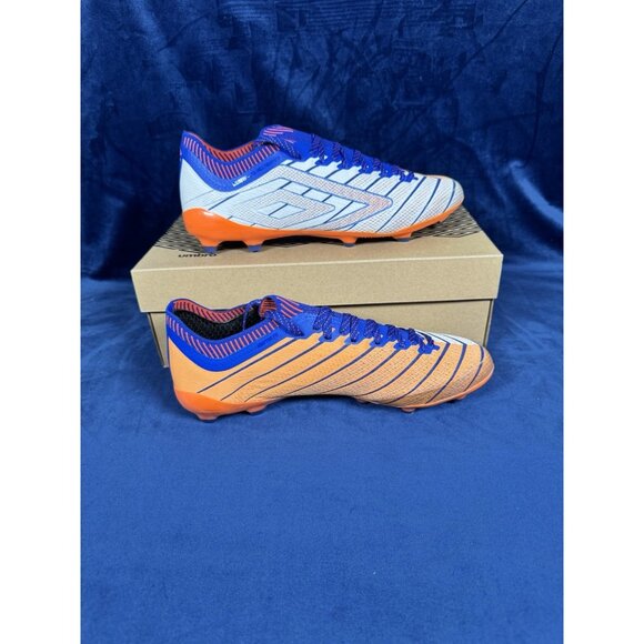 MSRP $275 Umbro Velocita Elixir Pro FG White/Deep Surf/Vermillion Orange 0881